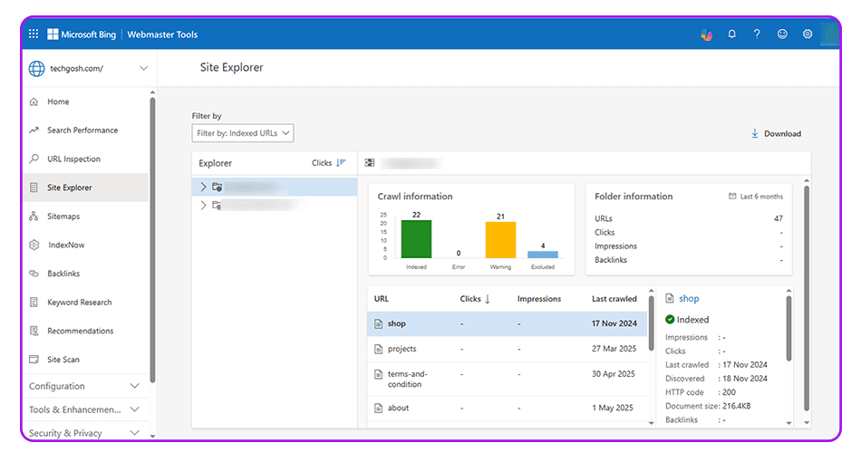 Bing Webmaster Tools