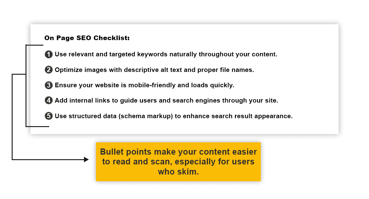 Use Bullet Points in Your Content